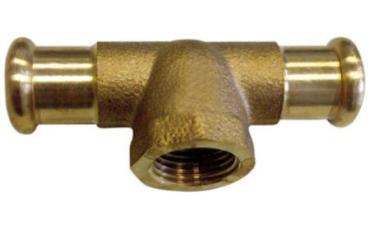 Redware and copper threaded T-piece