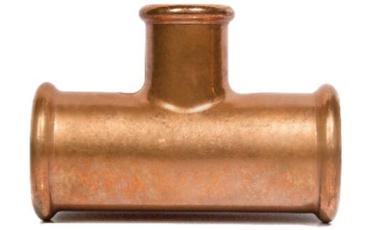 Redware and copper T-piece reduced
