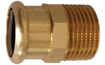 Redware and copper transition with nipple thread