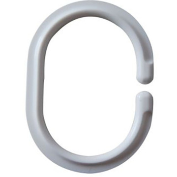  Forhængsringe 12 stk. hvid plast