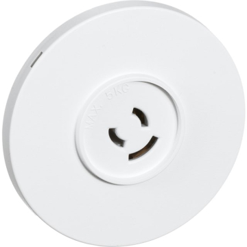 LK Lampestikkontakt Ø80 2 ledet+ jord hvid - Billede 1