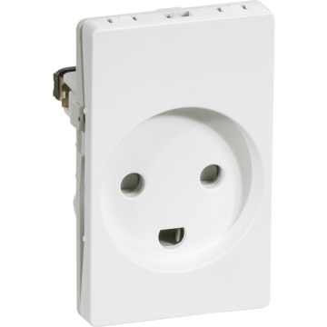 LK Fuga stikkontakt 1,5-modul, 2-polet med jord, Hvid  - Billede 1