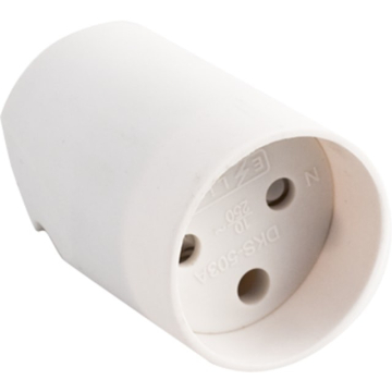 Forlængerled hvid u/j rund