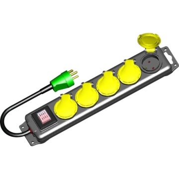 Stikdåse 5r m/j 1,5m ip44 sort