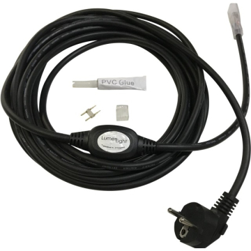 Lit230 tilslutningsled. 8m sort ip67 h07