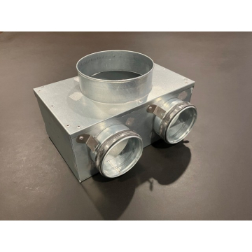 Lindab Vægboks pvwu100 t/ventil m/2 afgange ø63