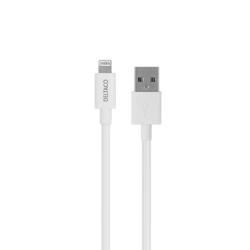 Deltaco Usb-a - lightning kabel, 1m, hvid