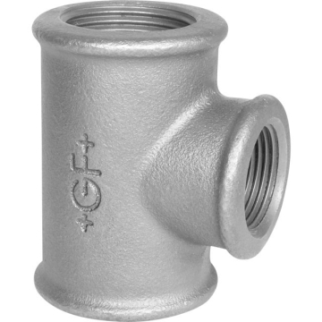 GF  t-stykke sort 1 1/4x1/2x1 1/4  - Billede 1