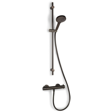 Blue label Termostatarmatur m/brusesæt børstet nikk